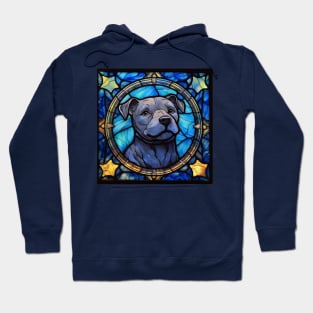 Staffy On Stained Glass Hoodie